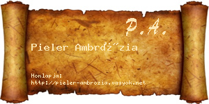 Pieler Ambrózia névjegykártya
